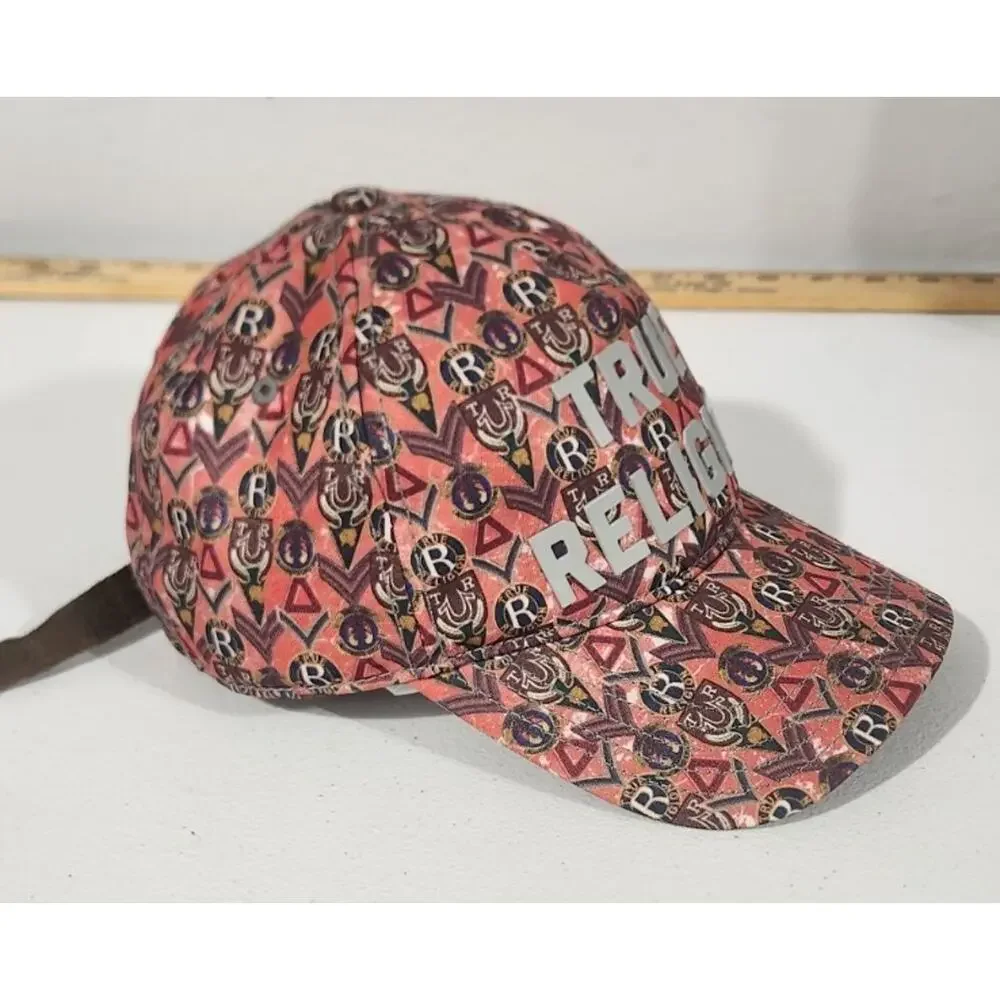 True Religion Hat Cap Allover Print Adjustable Strapback